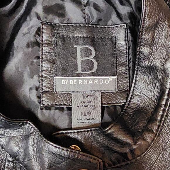 B by Bernardo Women’s Faux Leather Biker Moto Zip-Up Jacket Black Size 1X - Picture 8 of 8